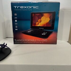 Black Portable DVD Player with 15.4-Inch Display